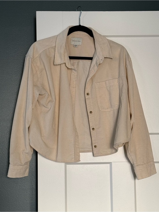 American Eagle Outfitters Jackets & Blazers - American Eagle Outfitters Beige Corduroy Button-Front Jacket